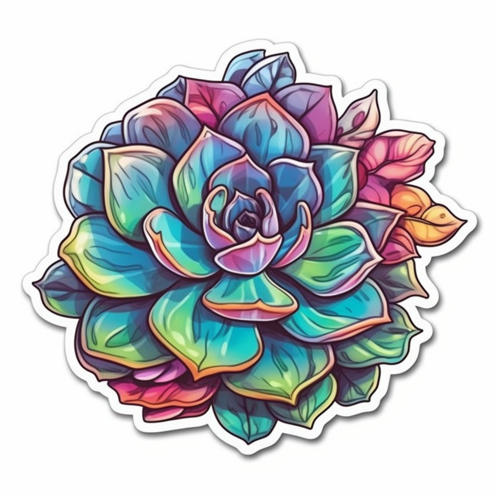 Echeveria Succulent Vinyl Decal Sticker for Car, Laptop, Tumbler and more # 006740