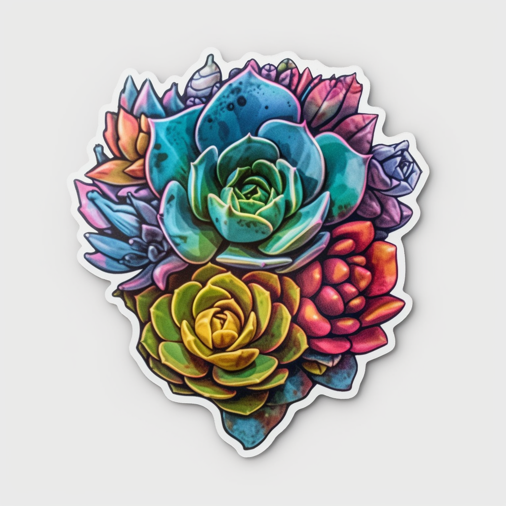 Echeveria Succulent Vinyl Decal Sticker for Car, Laptop, Tumbler and more # 006742