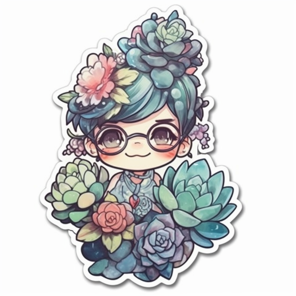 Echeveria Succulent Vinyl Decal Sticker for Car, Laptop, Tumbler and more # 006751