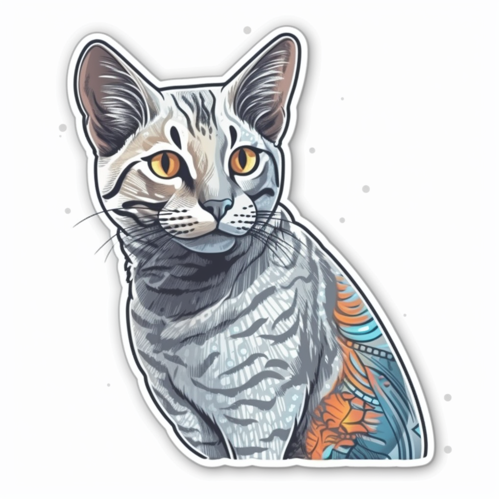 Egyptian Mau Cat Vinyl Decal Sticker for Car, Laptop, Tumbler and more # 007729