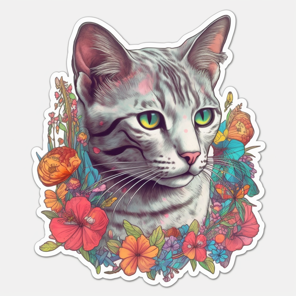 Egyptian Mau Cat Vinyl Decal Sticker for Car, Laptop, Tumbler and more # 007723