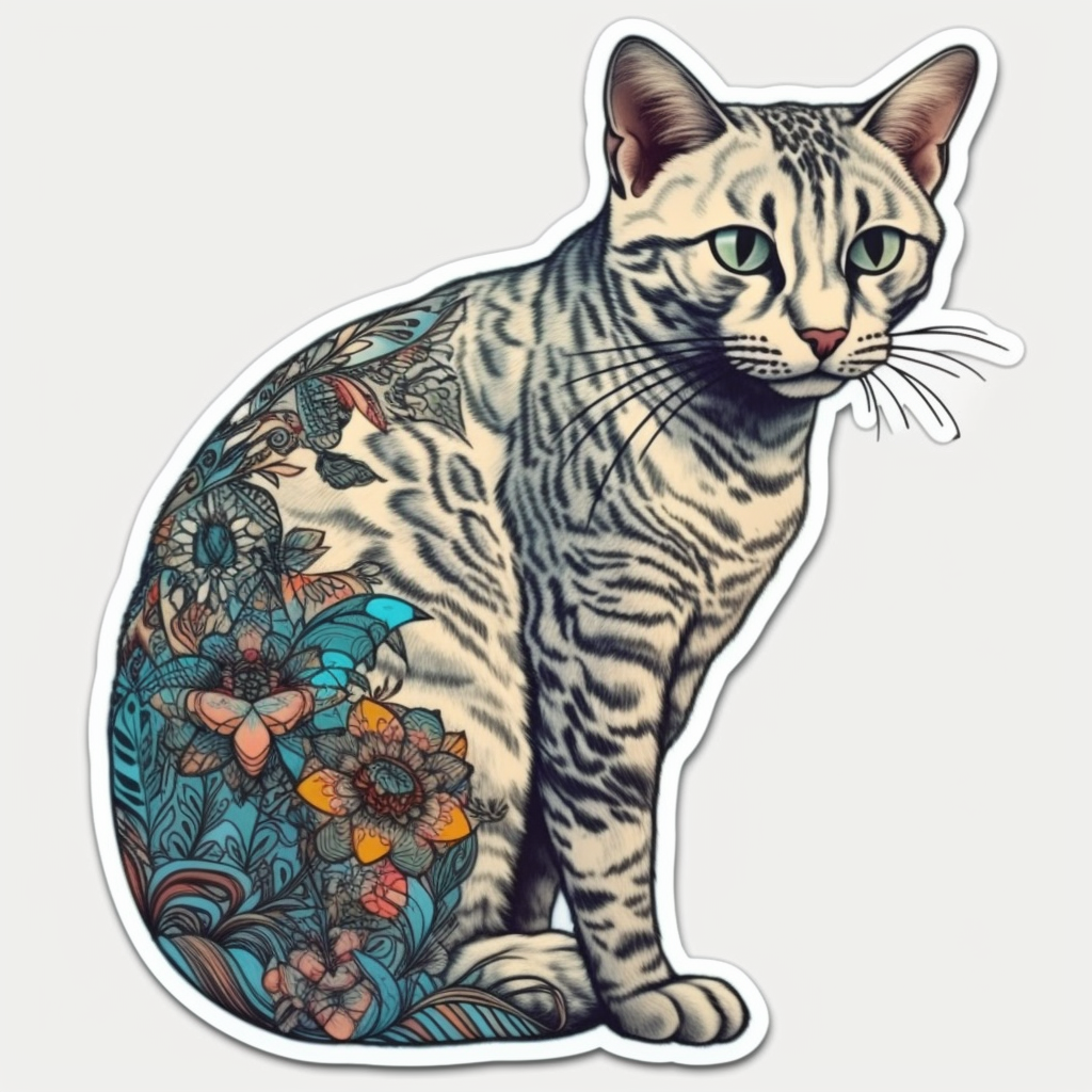 Egyptian Mau Cat Vinyl Decal Sticker for Car, Laptop, Tumbler and more # 007736