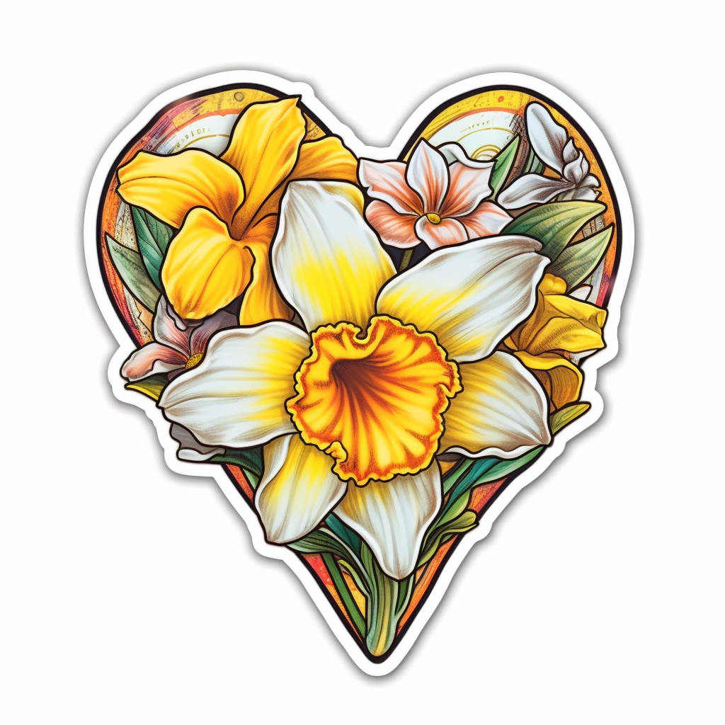 Daffodil Flower Vinyl Decal Sticker for Car, Laptop, Tumbler and more # 00570