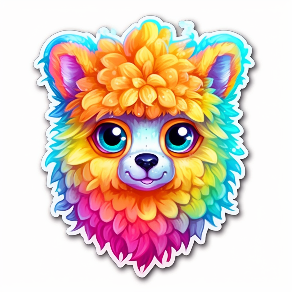 Fluffy alpaca with a soft coat and big eyes Vinyl Decal Sticker for Car, Laptop, Tumbler and more # 0010993