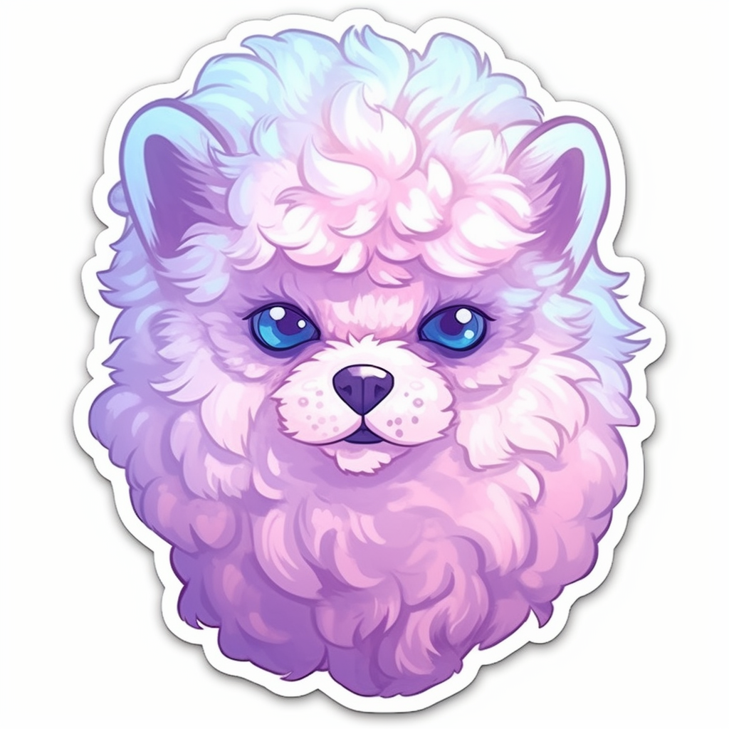 Fluffy alpaca with a soft coat and big eyes Vinyl Decal Sticker for Car, Laptop, Tumbler and more # 0011035