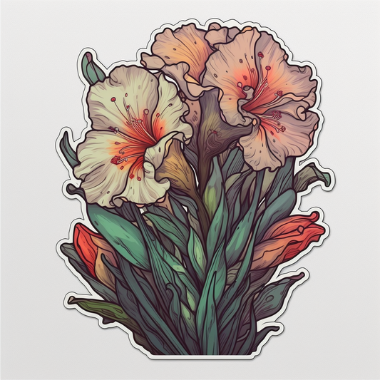 Gladiolus Flower Vinyl Decal Sticker for Car, Laptop, Tumbler and more # 006176