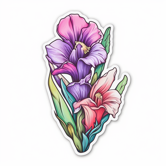 Gladiolus Flower Vinyl Decal Sticker for Car, Laptop, Tumbler and more # 006166