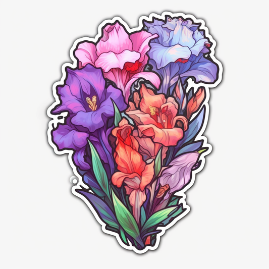 Gladiolus Flower Vinyl Decal Sticker for Car, Laptop, Tumbler and more # 006188