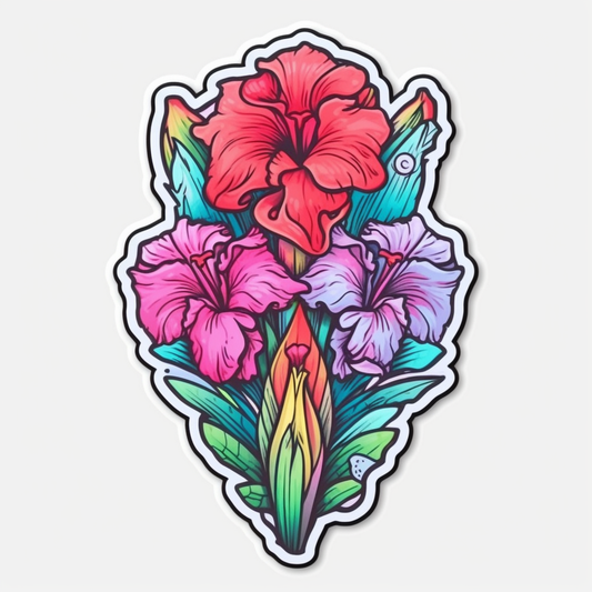 Gladiolus Flower Vinyl Decal Sticker for Car, Laptop, Tumbler and more # 006170