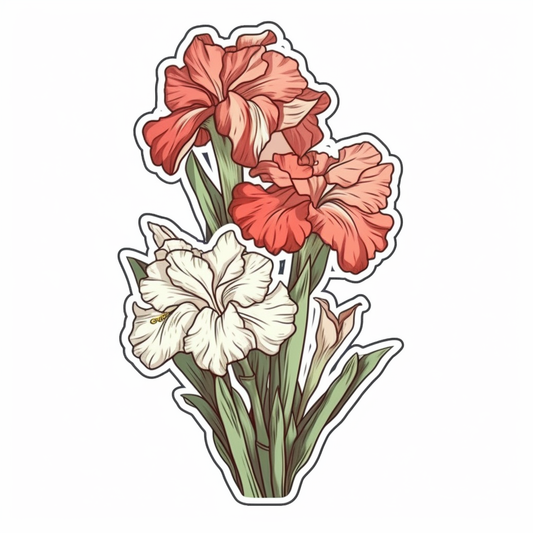 Gladiolus Flower Vinyl Decal Sticker for Car, Laptop, Tumbler and more # 006193