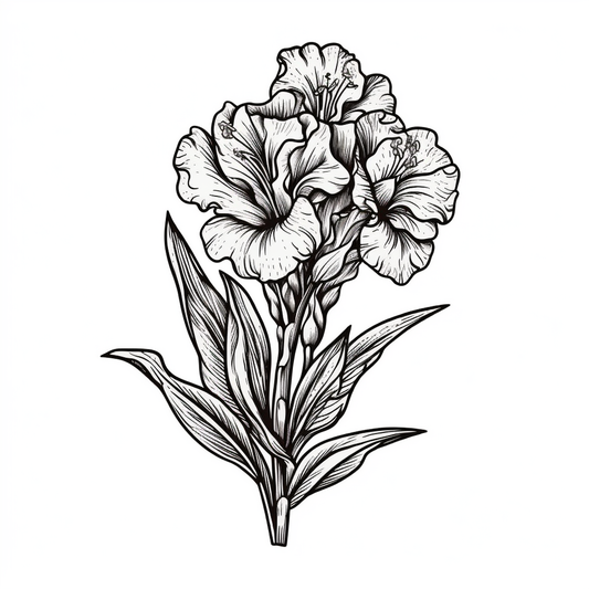 Gladiolus Flower Vinyl Decal Sticker for Car, Laptop, Tumbler and more # 006171