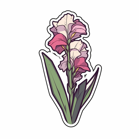Gladiolus Flower Vinyl Decal Sticker for Car, Laptop, Tumbler and more # 006197