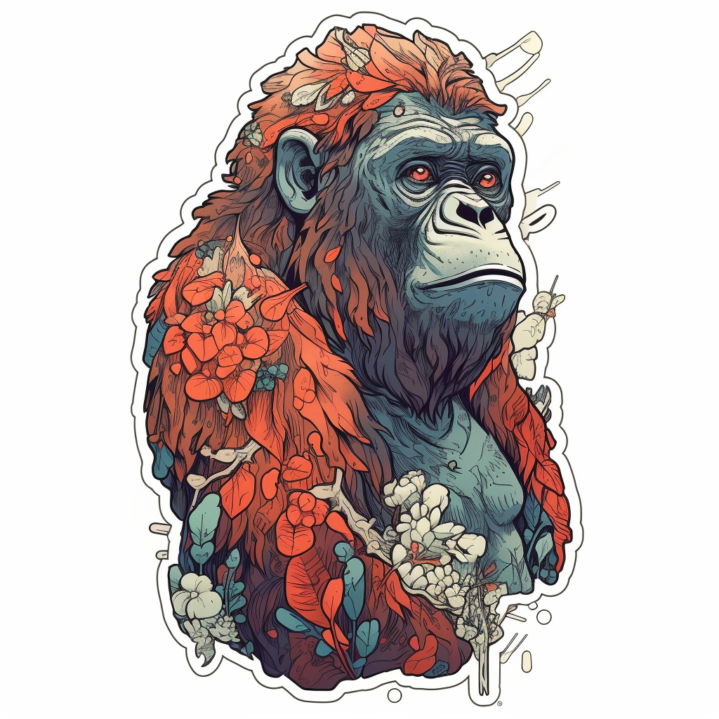 Gorilla Vinyl Decal Sticker for Car, Laptop, Tumbler and more # 00402