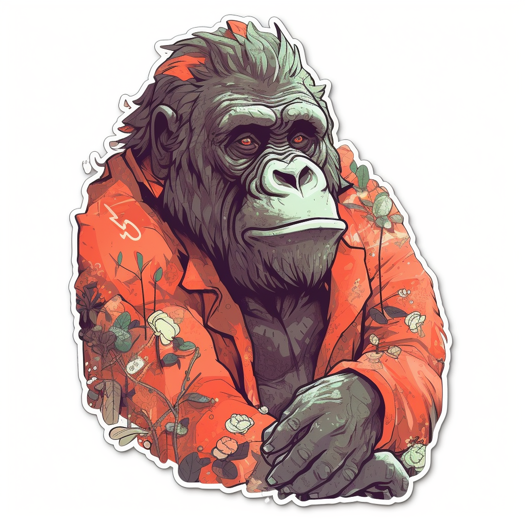 Gorilla Vinyl Decal Sticker for Car, Laptop, Tumbler and more # 00410