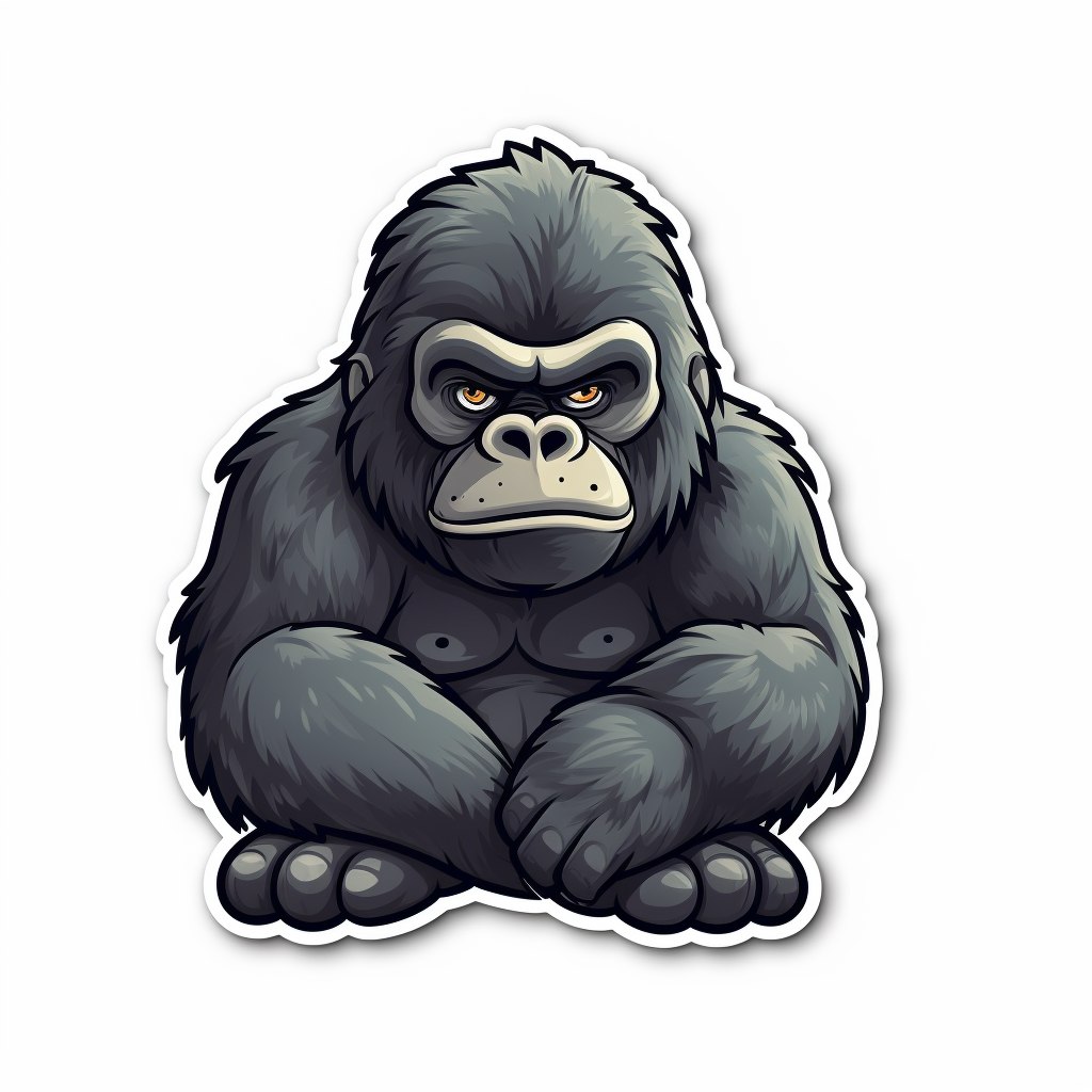 Gorilla Vinyl Decal Sticker for Car, Laptop, Tumbler and more # 00378