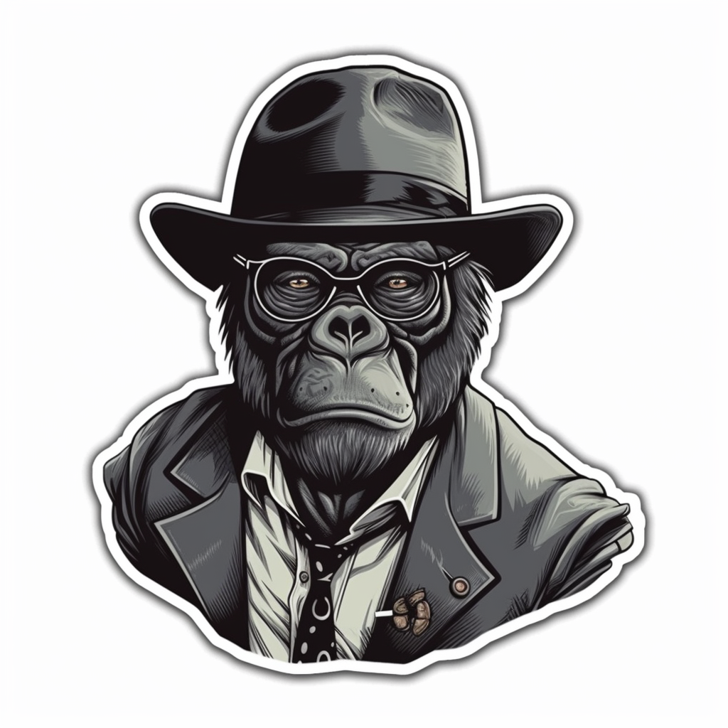Gorilla Vinyl Decal Sticker for Car, Laptop, Tumbler and more # 00388
