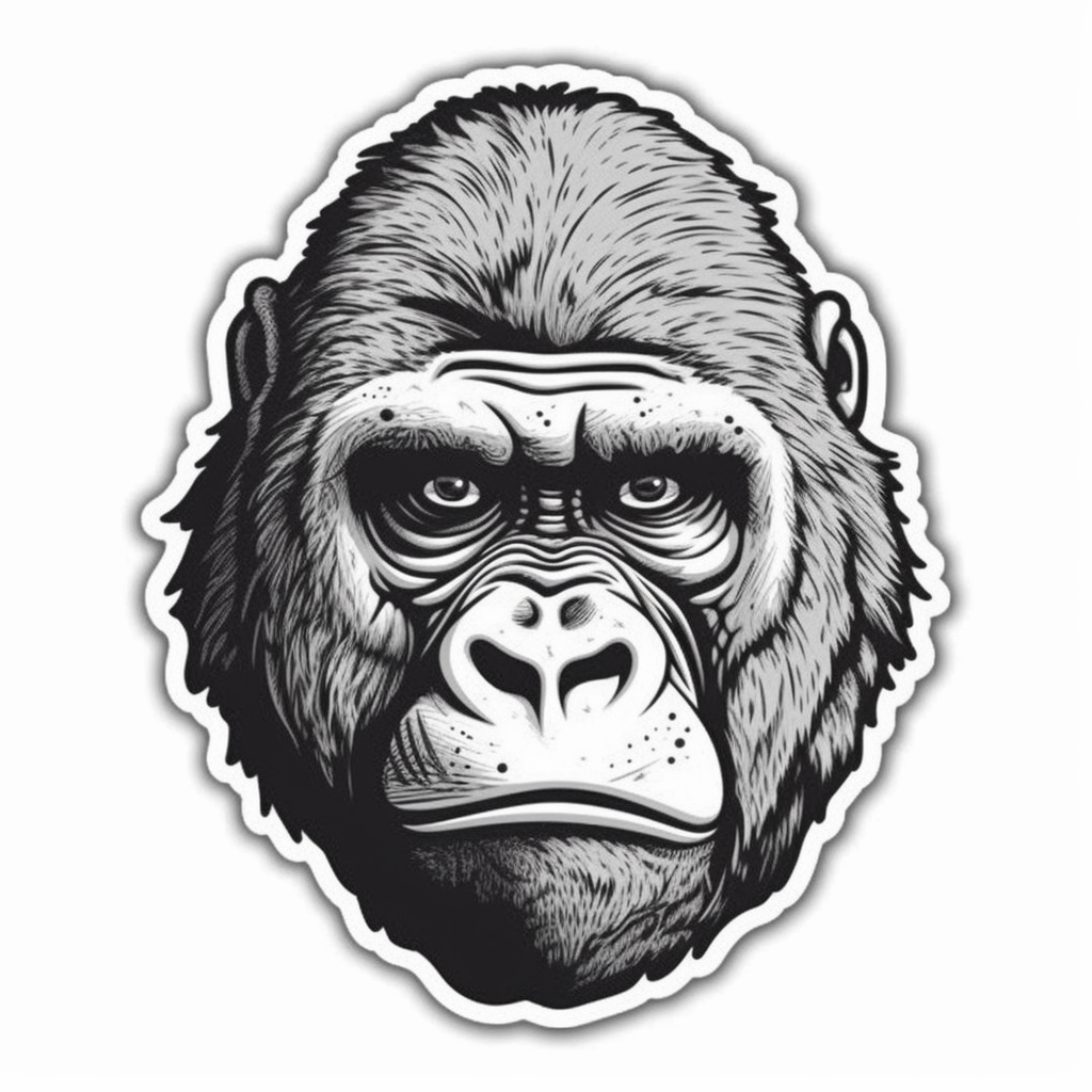 Gorilla Vinyl Decal Sticker for Car, Laptop, Tumbler and more # 00396