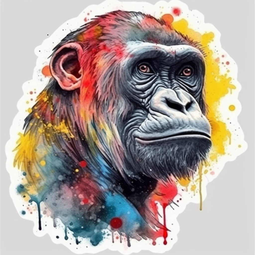 Gorilla Vinyl Decal Sticker for Car, Laptop, Tumbler and more # 00417