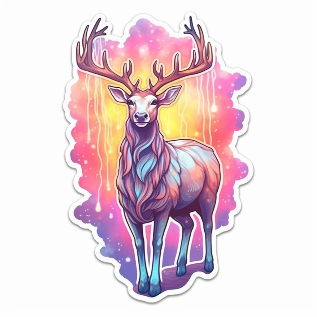 Graceful Deer with big antlers Vinyl Decal Sticker for Car, Laptop, Tumbler and more # 0011223