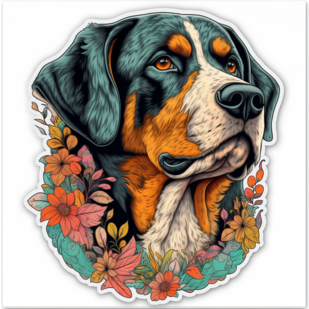 Greater Swiss Mountain Dog Vinyl Decal Sticker for Car, Laptop, Tumbler and more # 007686
