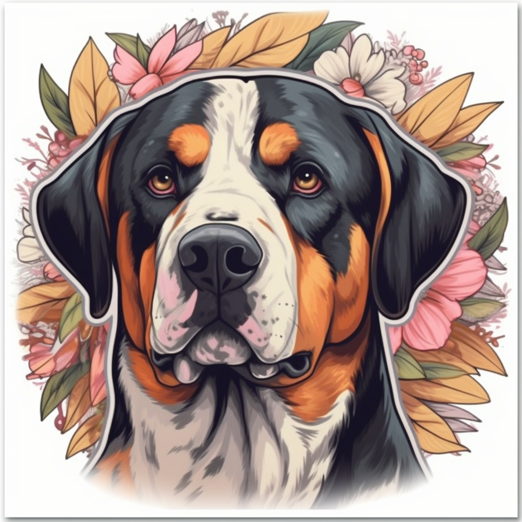 Greater Swiss Mountain Dog Vinyl Decal Sticker for Car, Laptop, Tumbler and more # 007662