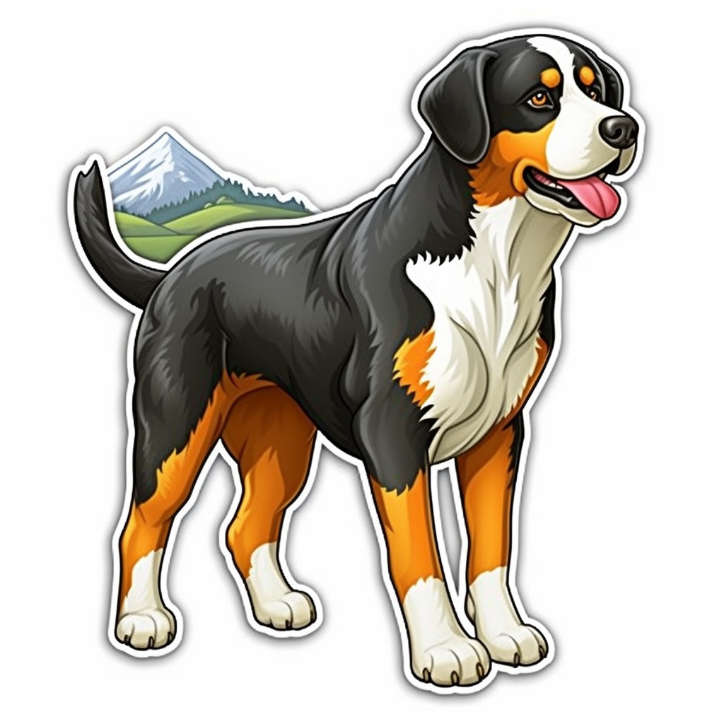 Greater Swiss Mountain Dog Vinyl Decal Sticker for Car, Laptop, Tumbler and more # 007682