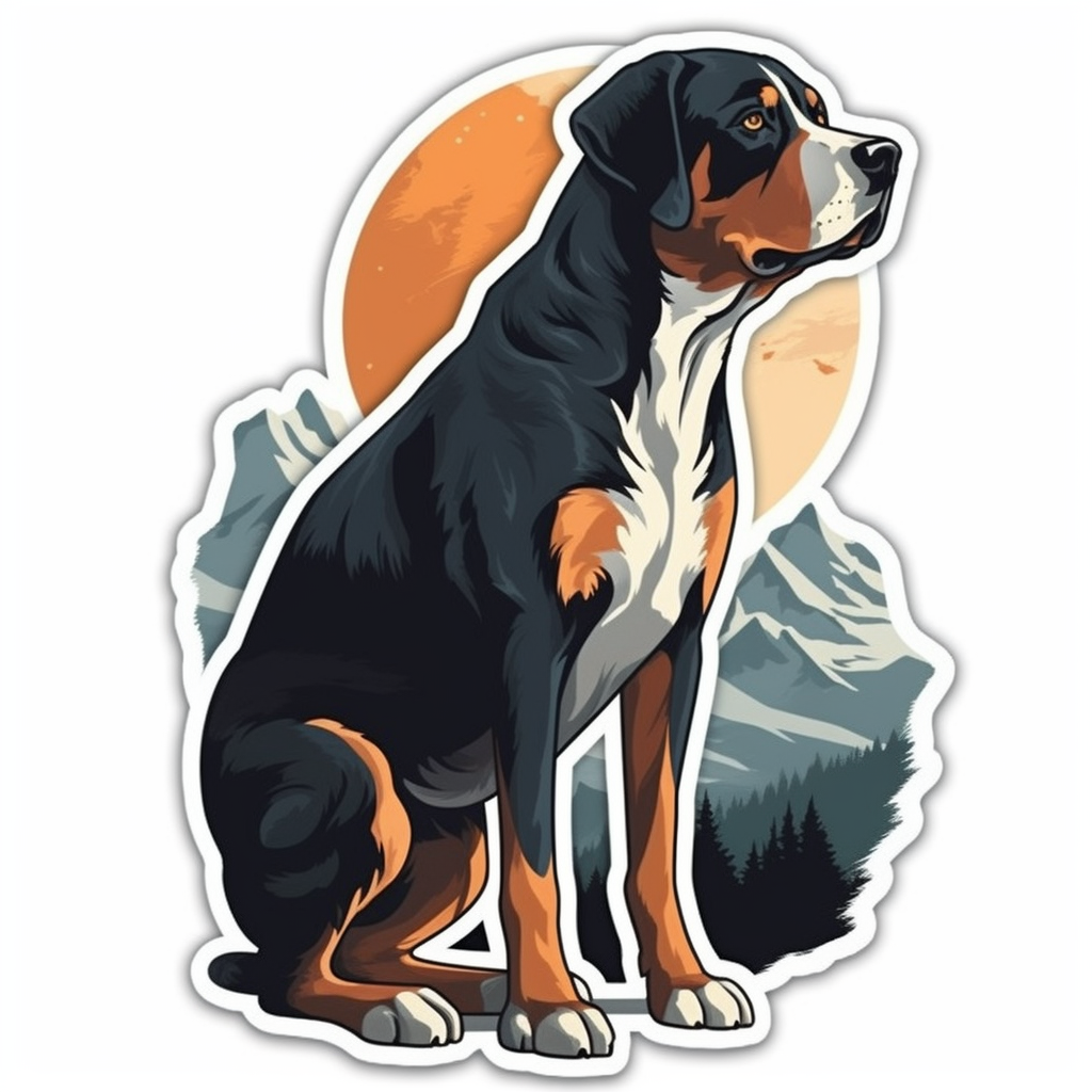 Greater Swiss Mountain Dog Vinyl Decal Sticker for Car, Laptop, Tumbler and more # 007664