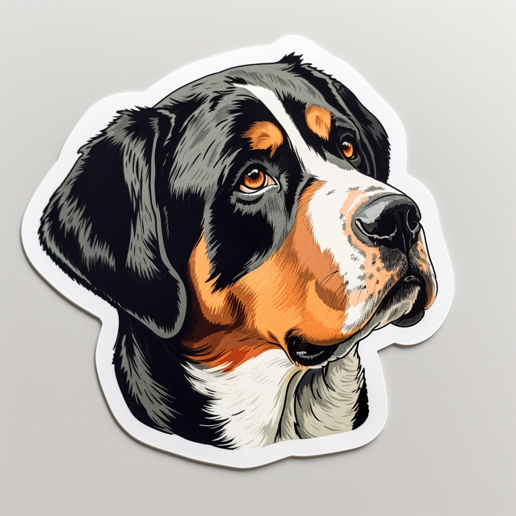 Greater Swiss Mountain Dog Vinyl Decal Sticker for Car, Laptop, Tumbler and more # 007663