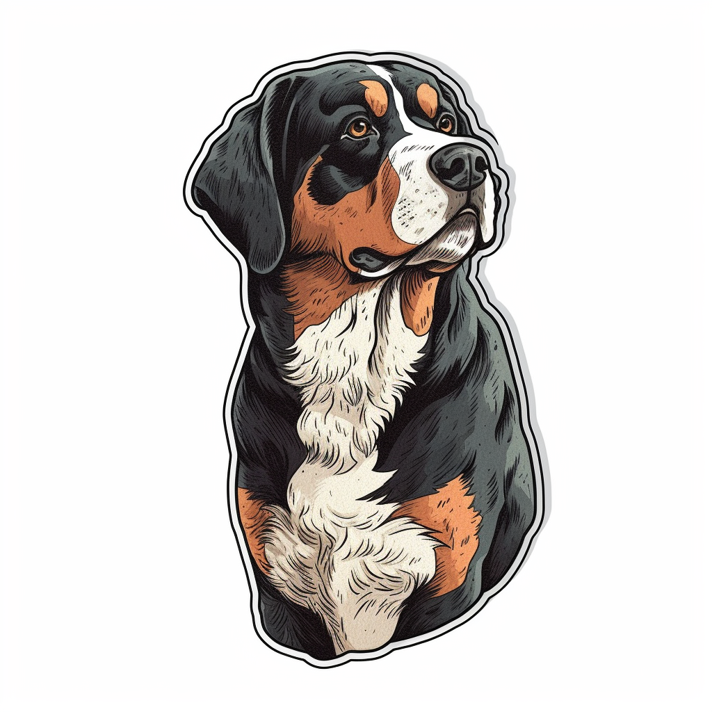 Greater Swiss Mountain Dog Vinyl Decal Sticker for Car, Laptop, Tumbler and more # 007640
