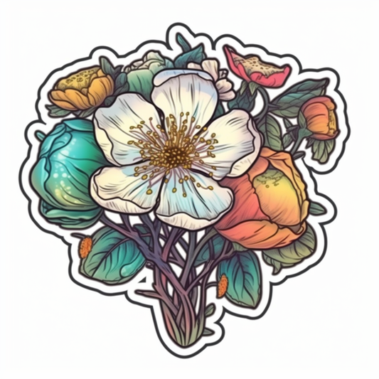 Hawthorn FLower Vinyl Decal Sticker for Car, Laptop, Tumbler and more # 006267