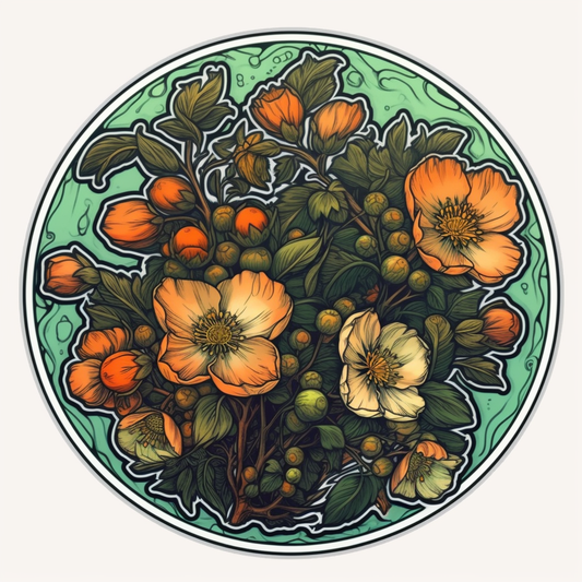 Hawthorn FLower Vinyl Decal Sticker for Car, Laptop, Tumbler and more # 006254