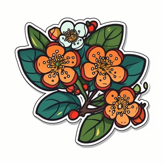 Hawthorn FLower Vinyl Decal Sticker for Car, Laptop, Tumbler and more # 006260