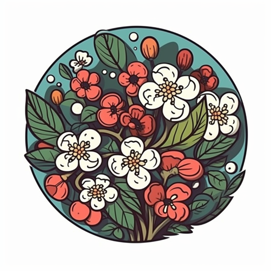 Hawthorn FLower Vinyl Decal Sticker for Car, Laptop, Tumbler and more # 006251