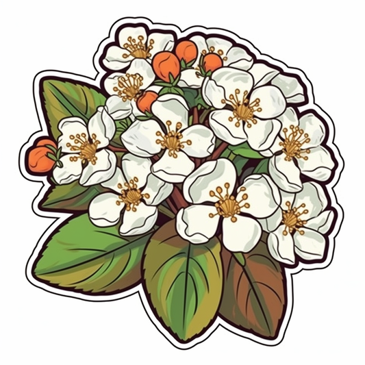 Hawthorn FLower Vinyl Decal Sticker for Car, Laptop, Tumbler and more # 006253