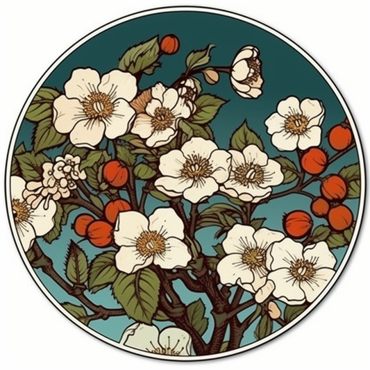 Hawthorn FLower Vinyl Decal Sticker for Car, Laptop, Tumbler and more # 006266