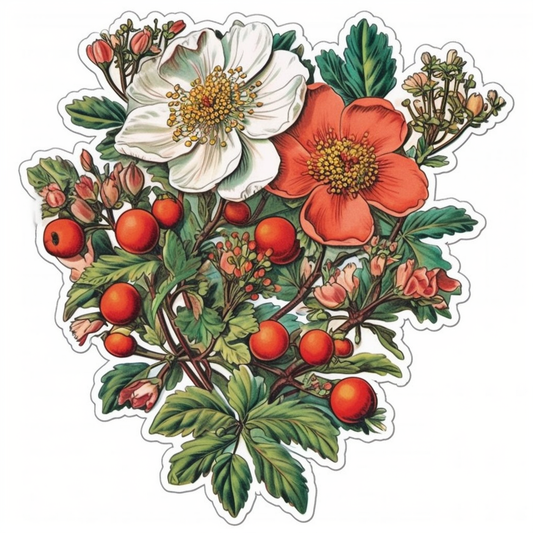 Hawthorn FLower Vinyl Decal Sticker for Car, Laptop, Tumbler and more # 006275
