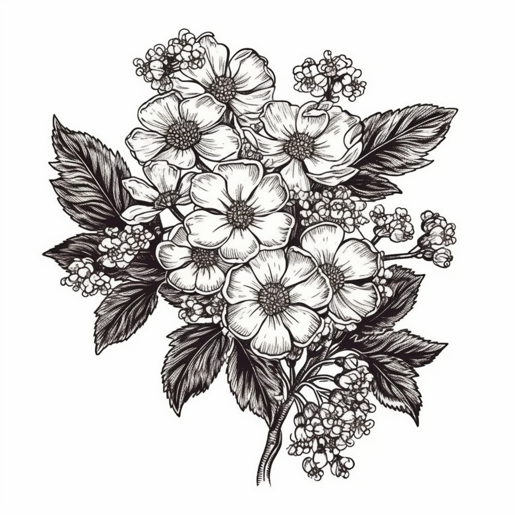Hawthorn FLower Vinyl Decal Sticker for Car, Laptop, Tumbler and more # 006252