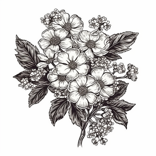 Hawthorn FLower Vinyl Decal Sticker for Car, Laptop, Tumbler and more # 006252