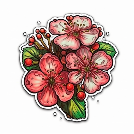 Hawthorn FLower Vinyl Decal Sticker for Car, Laptop, Tumbler and more # 006246
