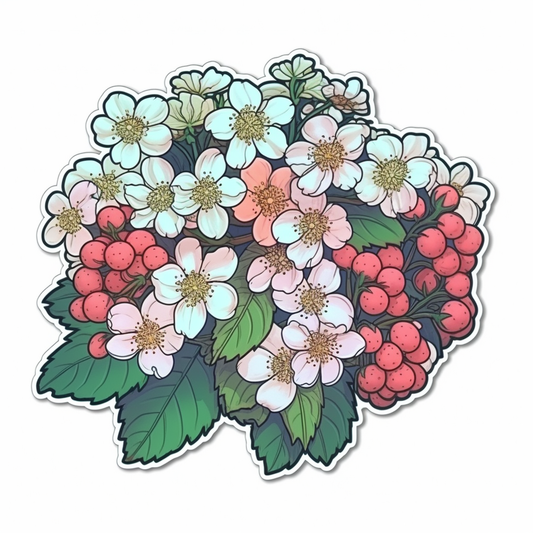 Hawthorn FLower Vinyl Decal Sticker for Car, Laptop, Tumbler and more # 006245