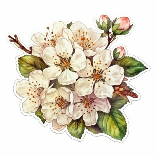 Hawthorn FLower Vinyl Decal Sticker for Car, Laptop, Tumbler and more # 006247