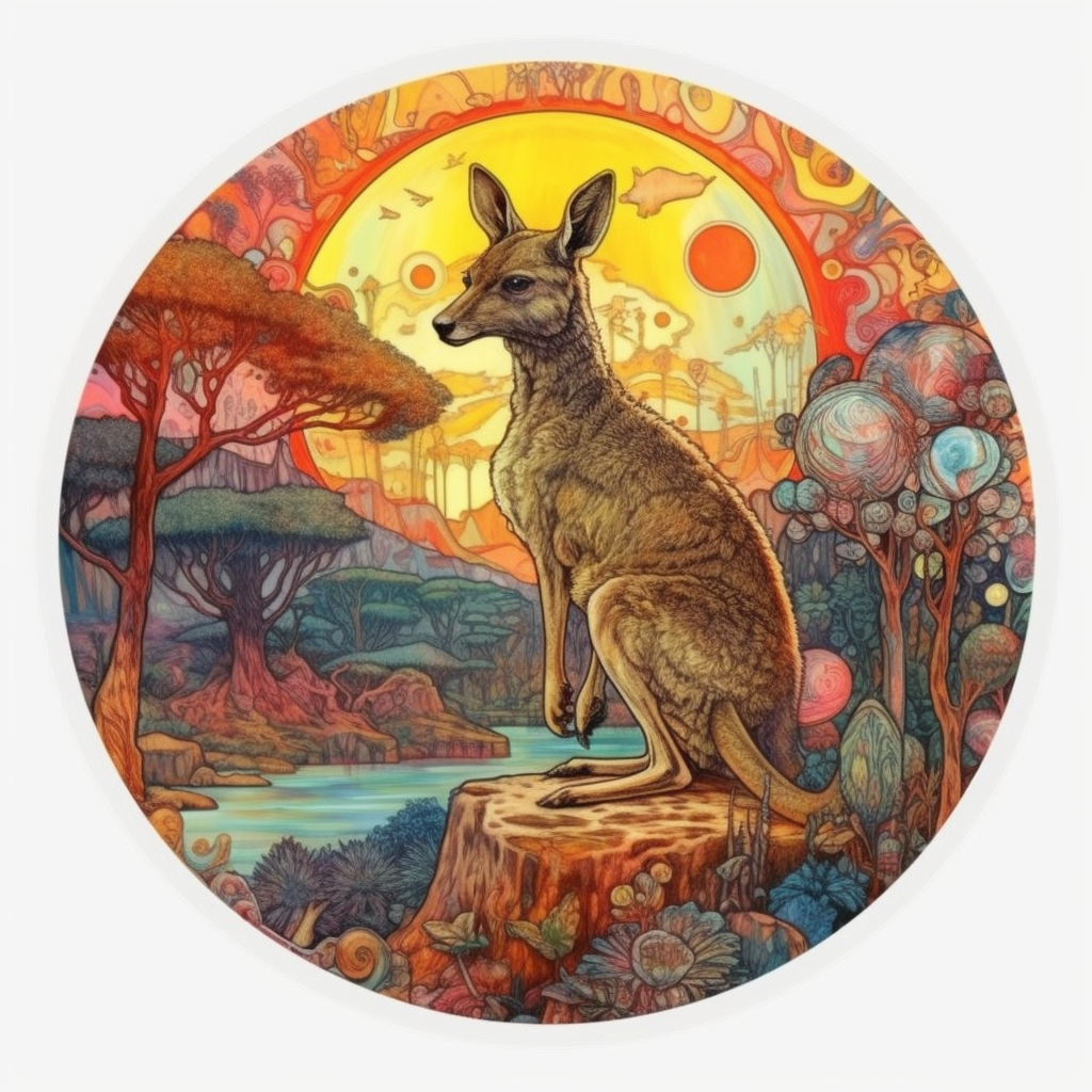 Kangaroo Vinyl Decal Sticker for Car, Laptop, Tumbler and more # 001711