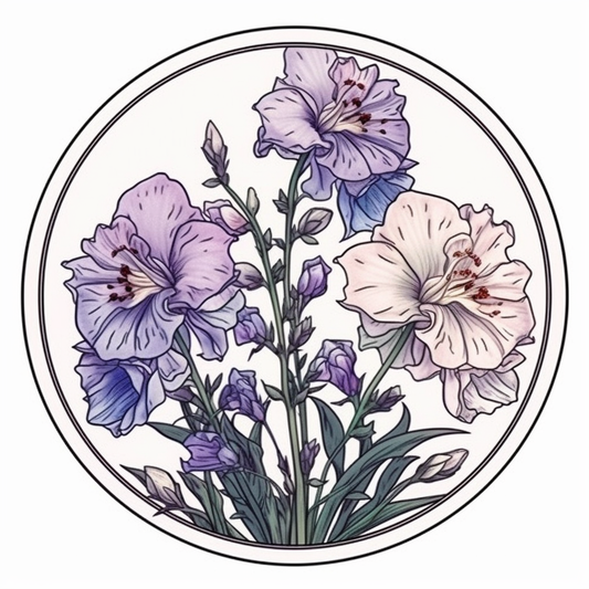 Larkspur Flower Vinyl Decal Sticker for Car, Laptop, Tumbler and more # 006183
