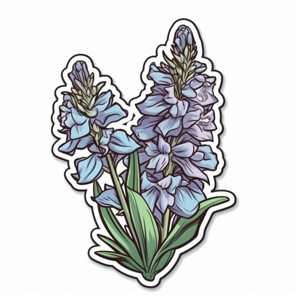 Larkspur Flower Vinyl Decal Sticker for Car, Laptop, Tumbler and more # 006204