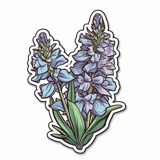 Larkspur Flower Vinyl Decal Sticker for Car, Laptop, Tumbler and more # 006204
