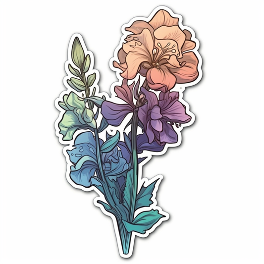 Larkspur Flower Vinyl Decal Sticker for Car, Laptop, Tumbler and more # 006164