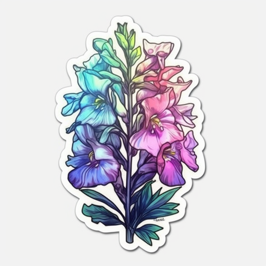 Larkspur Flower Vinyl Decal Sticker for Car, Laptop, Tumbler and more # 006191