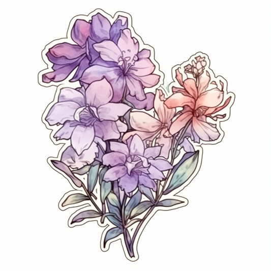 Larkspur Flower Vinyl Decal Sticker for Car, Laptop, Tumbler and more # 006195
