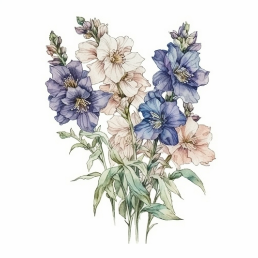 Larkspur Flower Vinyl Decal Sticker for Car, Laptop, Tumbler and more # 006198