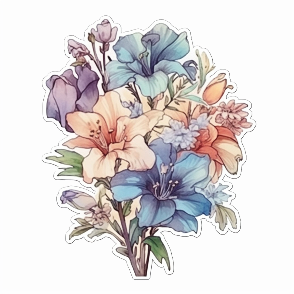 Larkspur Flower Vinyl Decal Sticker for Car, Laptop, Tumbler and more # 006178